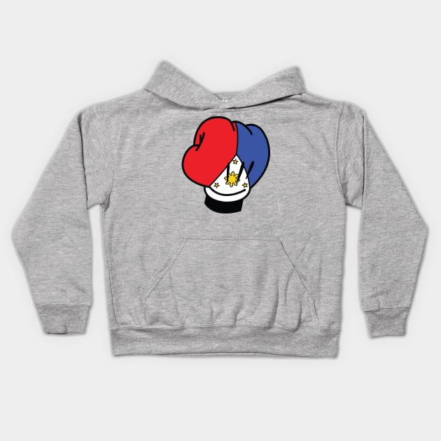 Philippines Flag Pacquiao Mickey Boxing Gloves Kids Hoodie by airealapparel